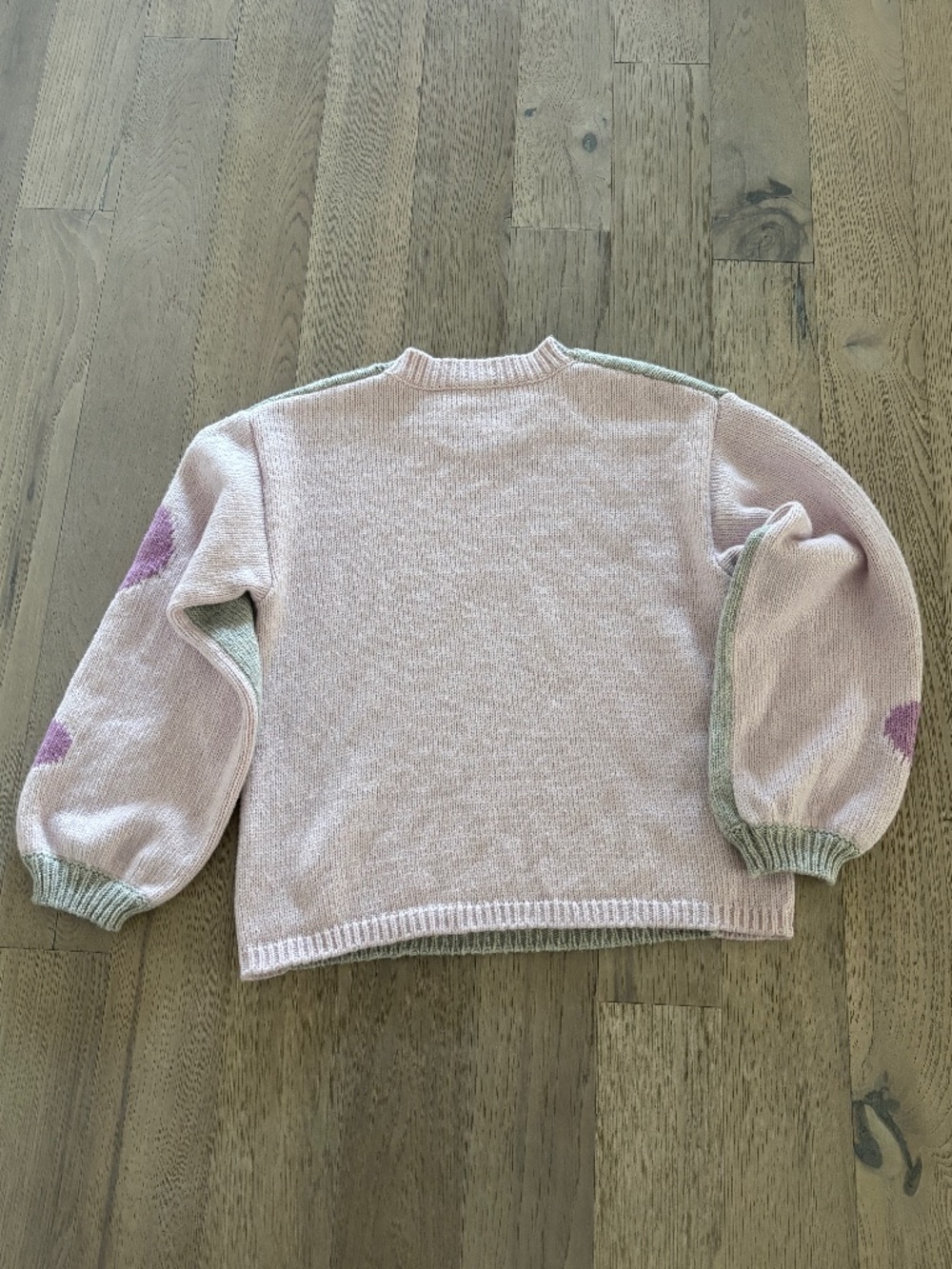 Splendid Coming & Going Heart Sweater - Heather Gray & Pink Size M - Picture 4 of 10
